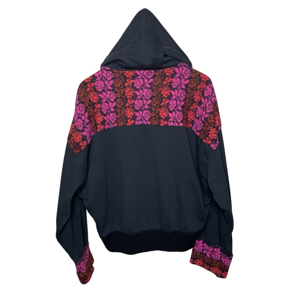 Free People Rockwell Sweater Bomber Jacket Hoodie Colorblock Large - Picture 11 of 13